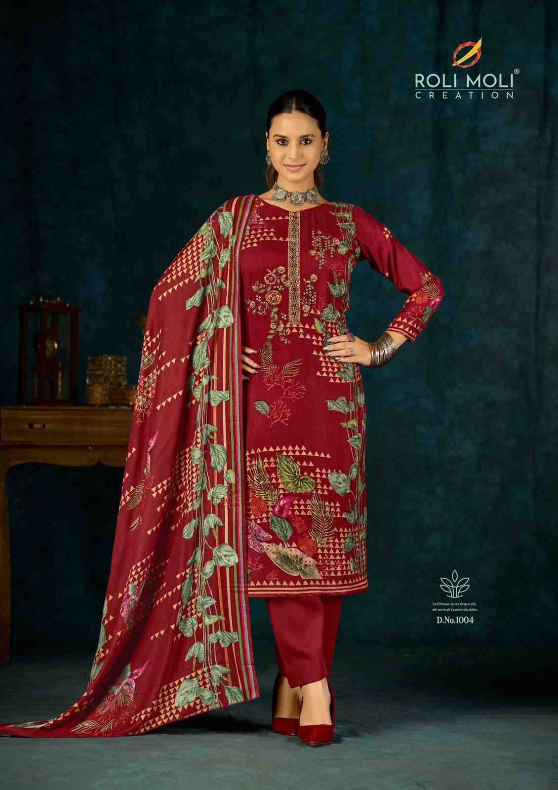Alisa By Roli Moli 1001 To 1008 Series Beautiful Stylish Festive Suits Fancy Colorful Casual Wear & Ethnic Wear & Ready To Wear Viscose Pashmina Dresses At Wholesale Price