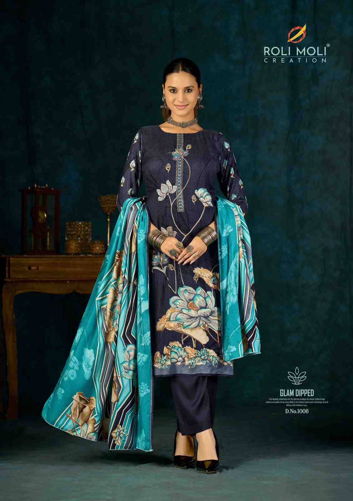 Alisa By Roli Moli 1001 To 1008 Series Beautiful Stylish Festive Suits Fancy Colorful Casual Wear & Ethnic Wear & Ready To Wear Viscose Pashmina Dresses At Wholesale Price