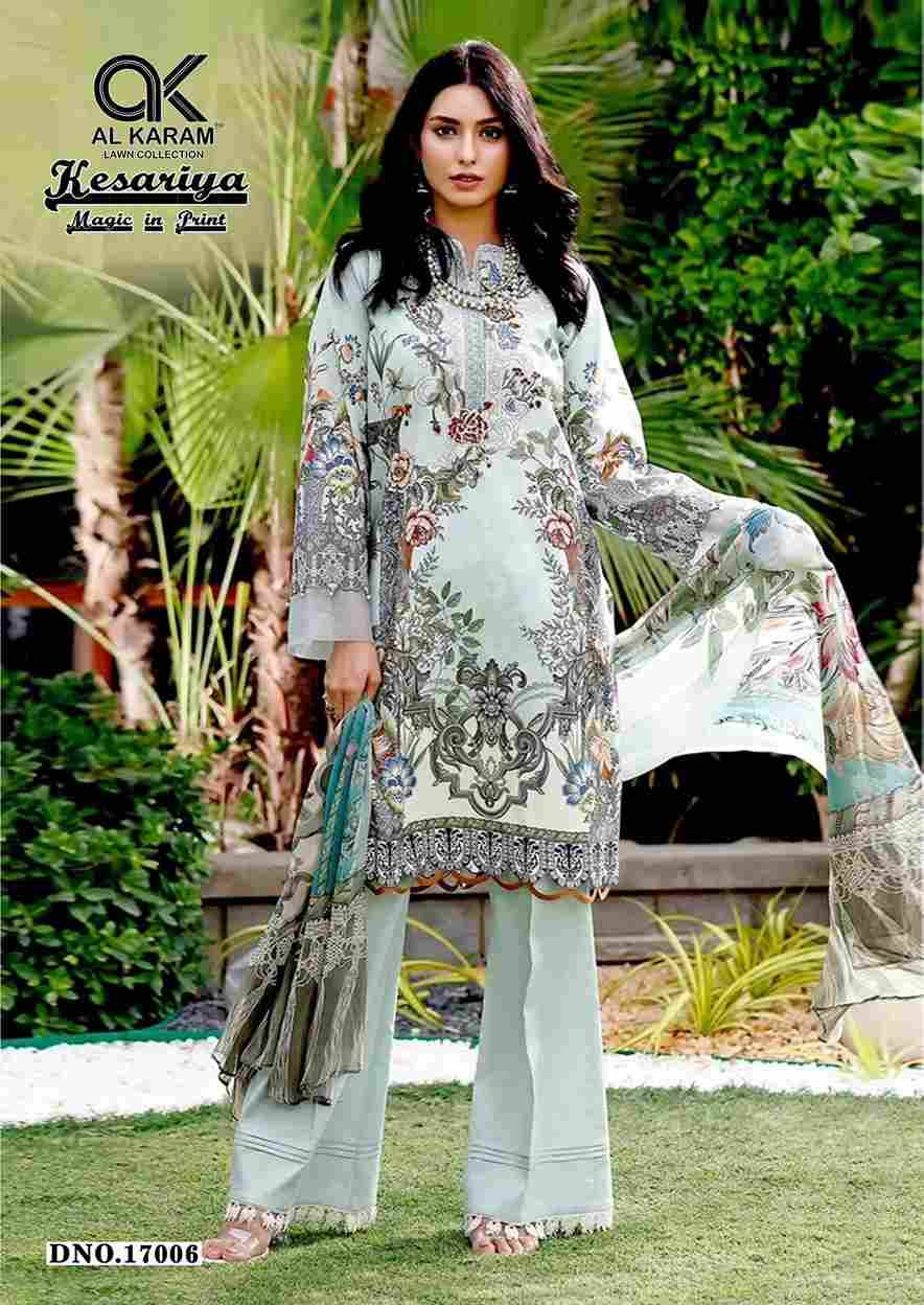 Kesariya Vol-17 By Al Karam Lawn Collection 17001 To 17006 Series Beautiful Festive Suits Colorful Stylish Fancy Casual Wear & Ethnic Wear Pure Cambric Embroidered Dresses At Wholesale Price