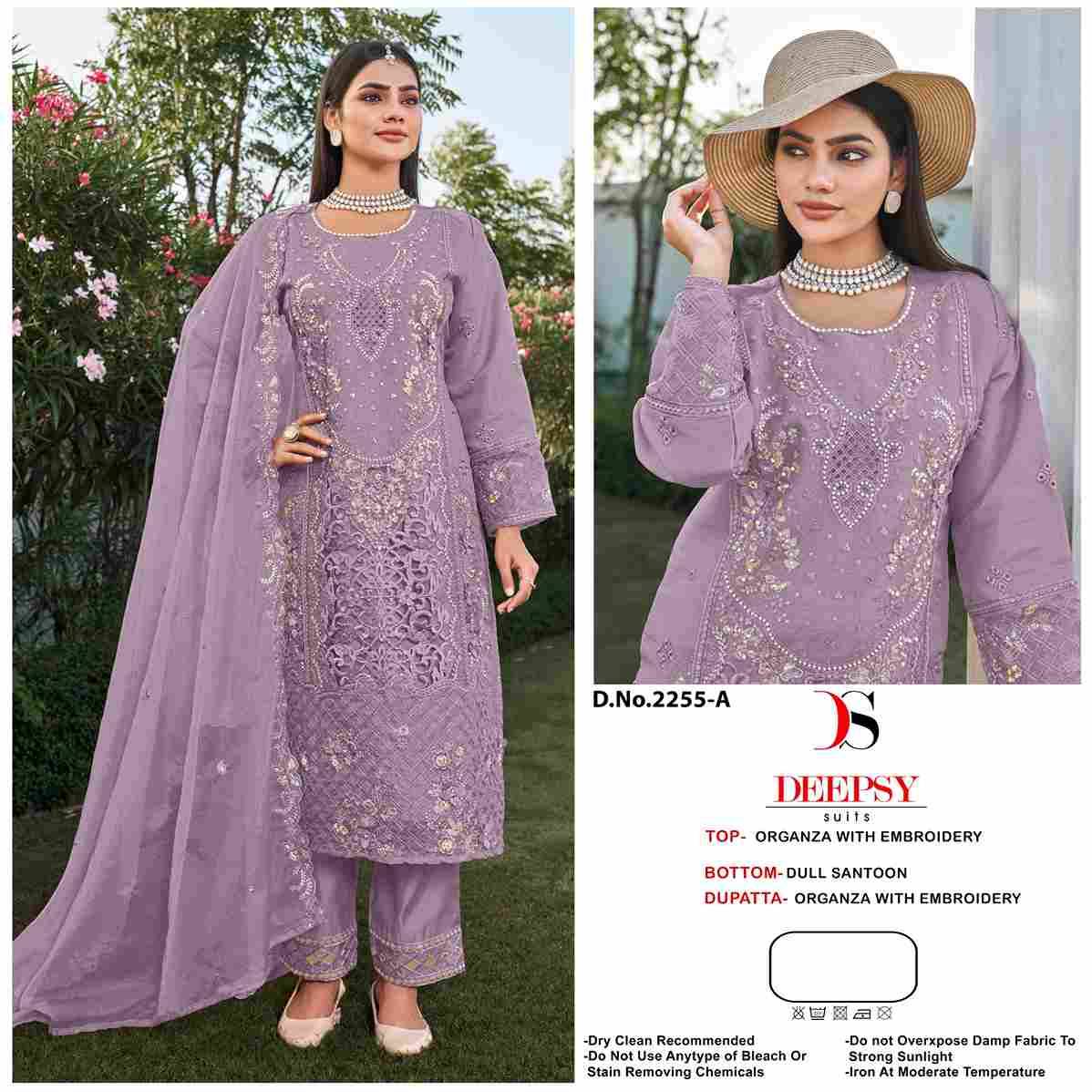 Deepsy Hit Design 2255 Colours By Deepsy Suits 2255-A To 2255-D Series Pakistani Stylish Beautiful Colourful Printed & Embroidered Party Wear & Occasional Wear Organza Dresses At Wholesale Price