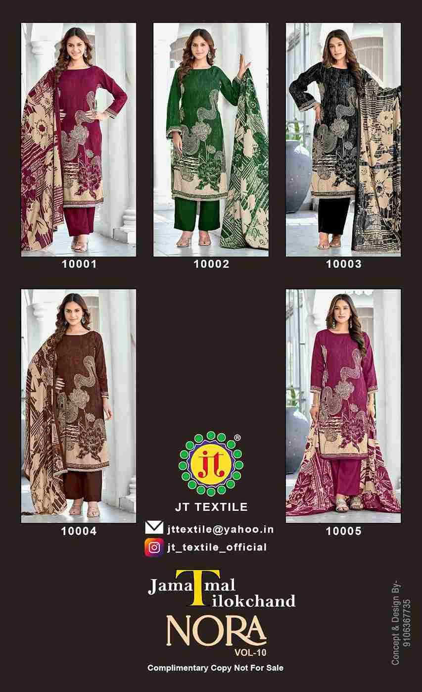 Nora Vol-10 By JT 10001 To 10005 Series Beautiful Festive Suits Colorful Stylish Fancy Casual Wear & Ethnic Wear Rayon Dresses At Wholesale Price