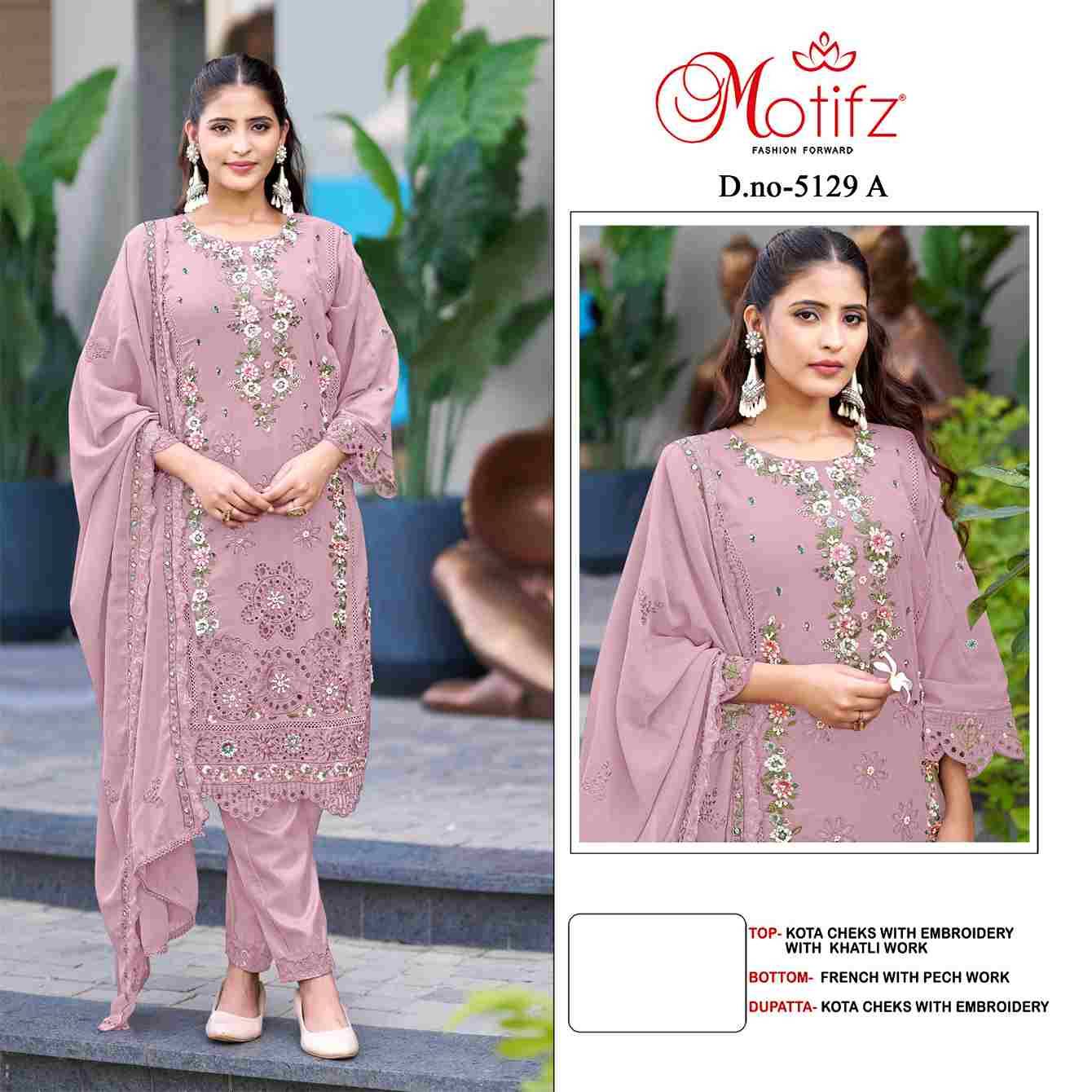 Motifz Hit Design 5129 Colours By Motifz 5129-A To 5129-D Series Beautiful Pakistani Suits Colorful Stylish Fancy Casual Wear & Ethnic Wear Kota Checks Prints Dresses At Wholesale Price