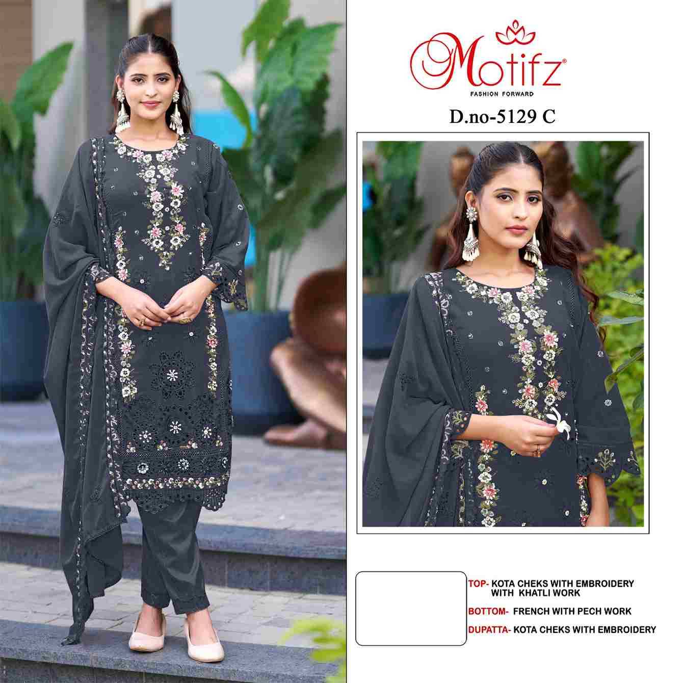 Motifz Hit Design 5129 Colours By Motifz 5129-A To 5129-D Series Beautiful Pakistani Suits Colorful Stylish Fancy Casual Wear & Ethnic Wear Kota Checks Prints Dresses At Wholesale Price