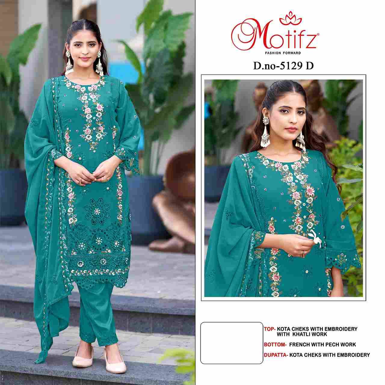 Motifz Hit Design 5129 Colours By Motifz 5129-A To 5129-D Series Beautiful Pakistani Suits Colorful Stylish Fancy Casual Wear & Ethnic Wear Kota Checks Prints Dresses At Wholesale Price