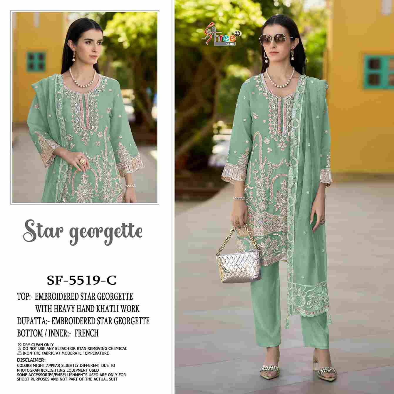 Shree Fabs Hit Design SF-5519 Colours By Shree Fabs SF-5519-A To SF-5519-D Series Beautiful Stylish Pakistani Suits Fancy Colorful Casual Wear & Ethnic Wear & Ready To Wear Georgette Embroidery Dresses At Wholesale Price