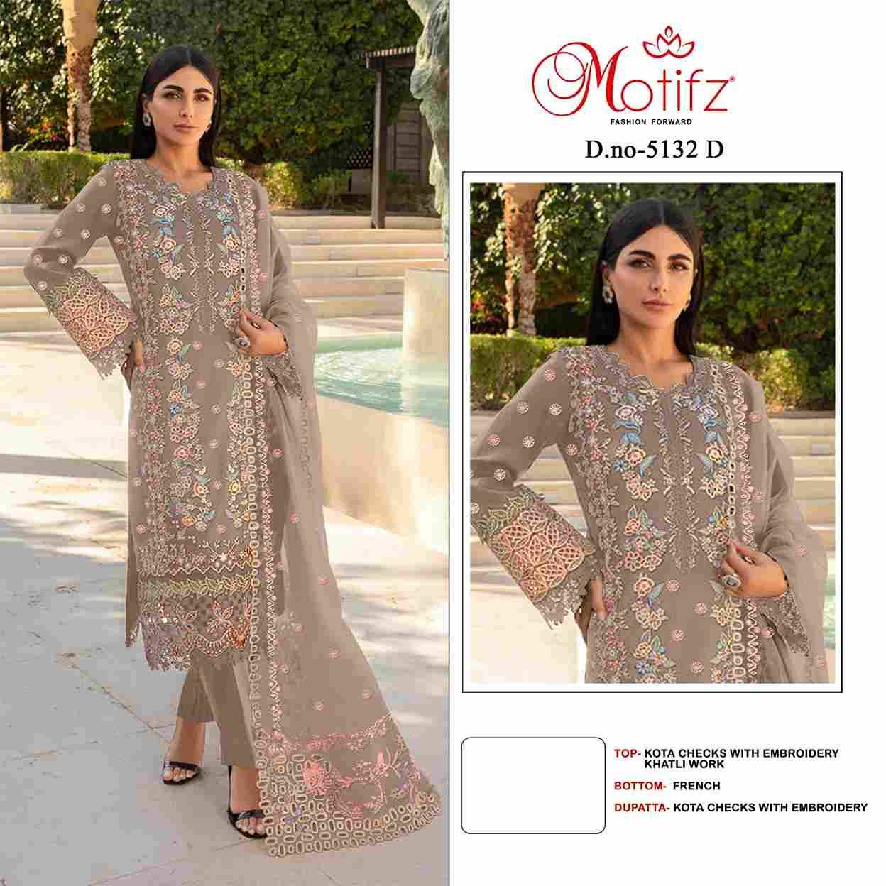 Motifz Hit Design 5132 Colours By Motifz 5132-A To 5132-D Series Beautiful Pakistani Suits Colorful Stylish Fancy Casual Wear & Ethnic Wear Kota Checks Prints Dresses At Wholesale Price