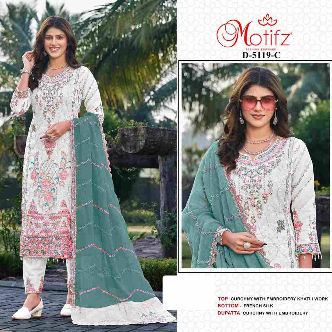 Motifz Hit Design 5119 Colours By Motifz 5119-A To 5119-D Series Beautiful Pakistani Suits Colorful Stylish Fancy Casual Wear & Ethnic Wear Crunchy Dresses At Wholesale Price