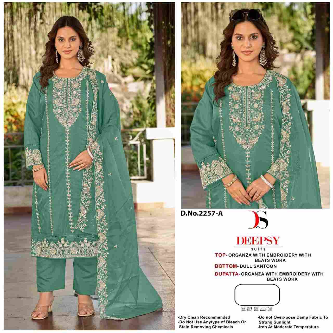 Deepsy Hit Design 2257 Colours By Deepsy Suits 2257-A To 2257-D Series Pakistani Stylish Beautiful Colourful Printed & Embroidered Party Wear & Occasional Wear Organza Dresses At Wholesale Price