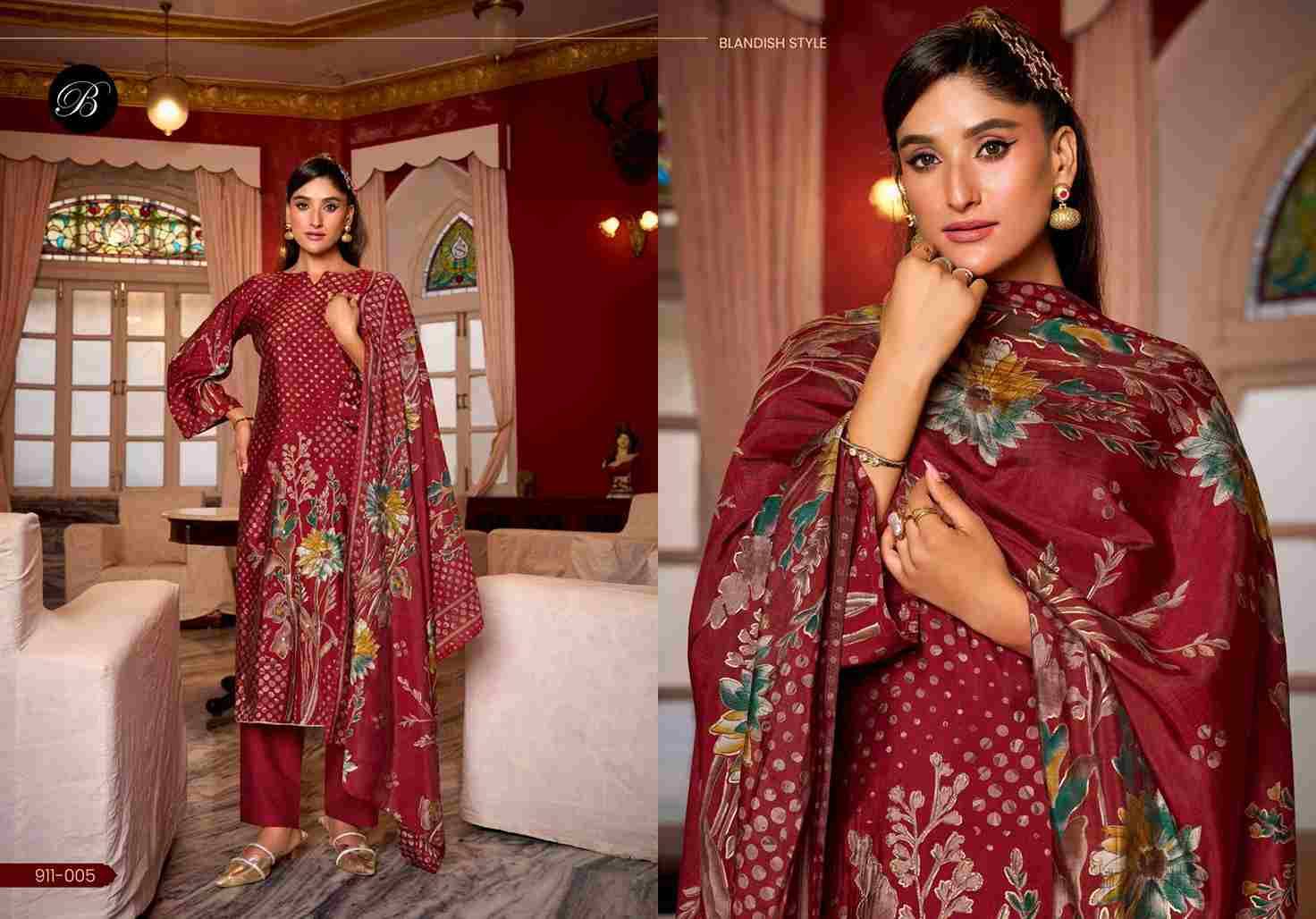 Parnika By Belliza 911-001 To 911-006 Series Beautiful Festive Suits Colorful Stylish Fancy Casual Wear & Ethnic Wear Pure Viscose Muslin Print With Embroidered Dresses At Wholesale Price