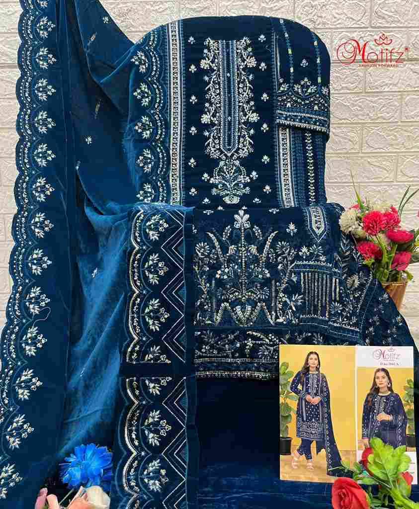 Motifz Hit Design 2041 Colours By Motifz 2041-A To 2041-D Series Beautiful Pakistani Suits Colorful Stylish Fancy Casual Wear & Ethnic Wear Velvet Dresses At Wholesale Price