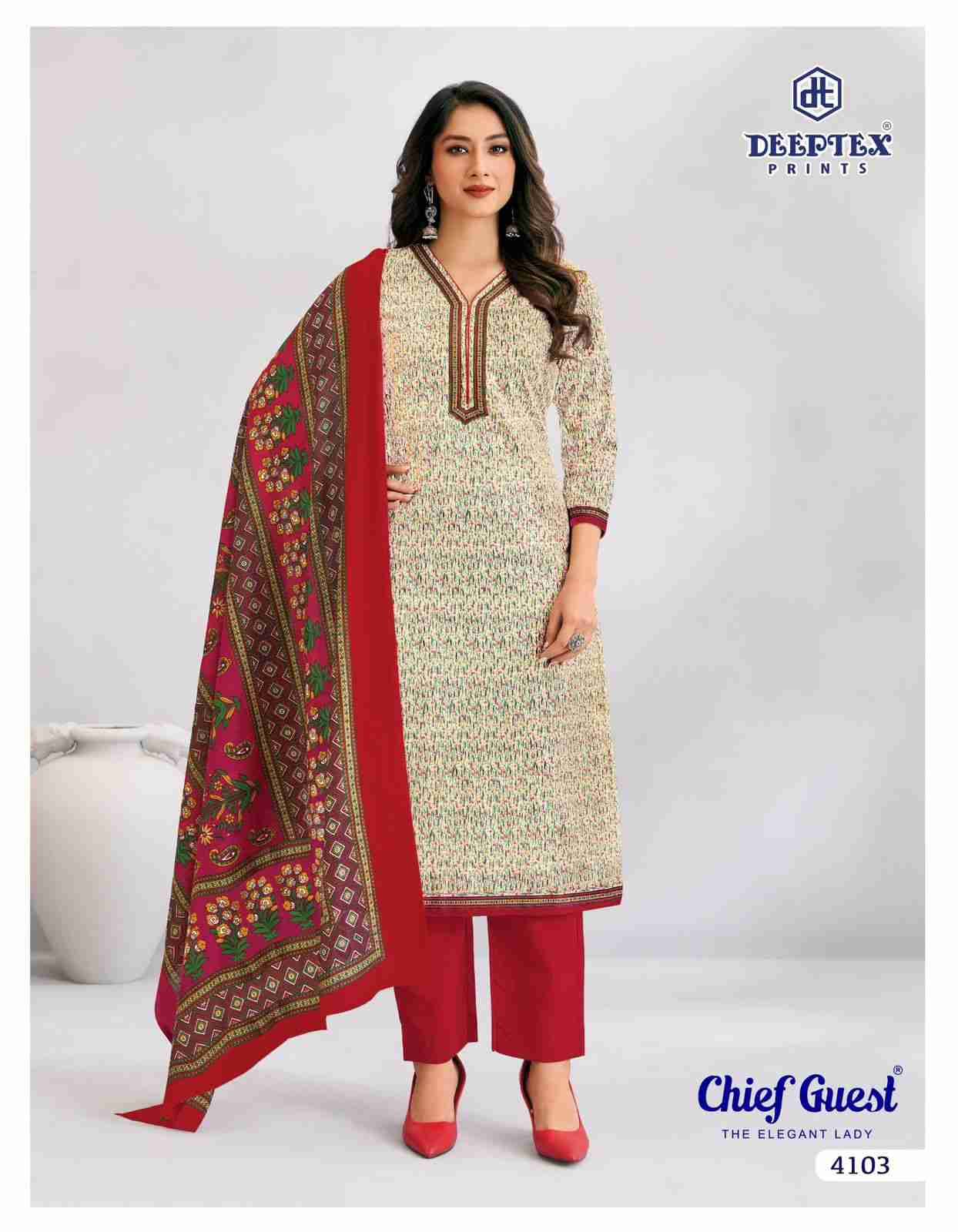 Chief Guest Vol-41 By Deeptex Prints 4101 To 4115 Series Beautiful Suits Colorful Stylish Fancy Casual Wear & Ethnic Wear Cotton Print Dresses At Wholesale Price
