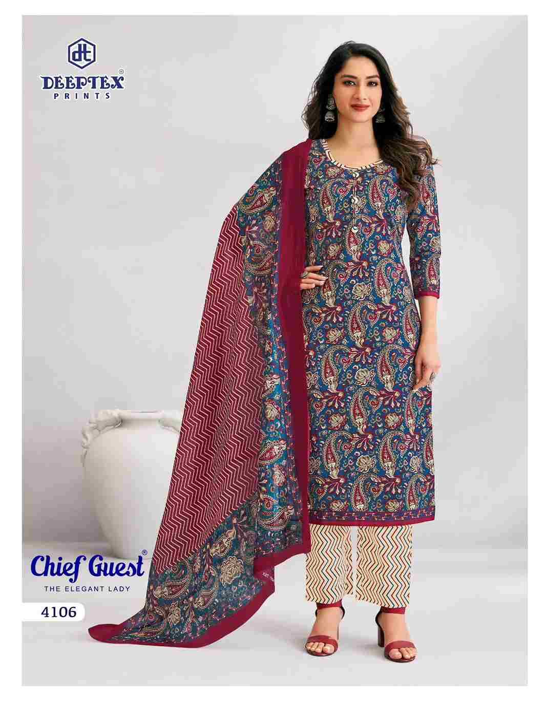Chief Guest Vol-41 By Deeptex Prints 4101 To 4115 Series Beautiful Suits Colorful Stylish Fancy Casual Wear & Ethnic Wear Cotton Print Dresses At Wholesale Price