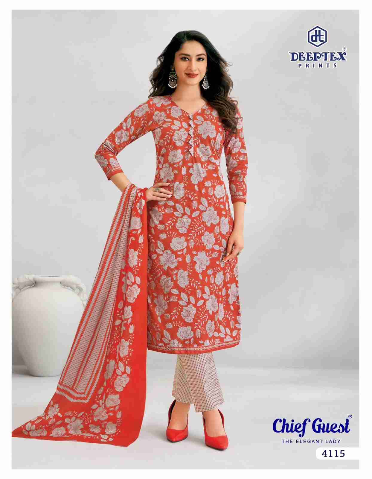 Chief Guest Vol-41 By Deeptex Prints 4101 To 4115 Series Beautiful Suits Colorful Stylish Fancy Casual Wear & Ethnic Wear Cotton Print Dresses At Wholesale Price