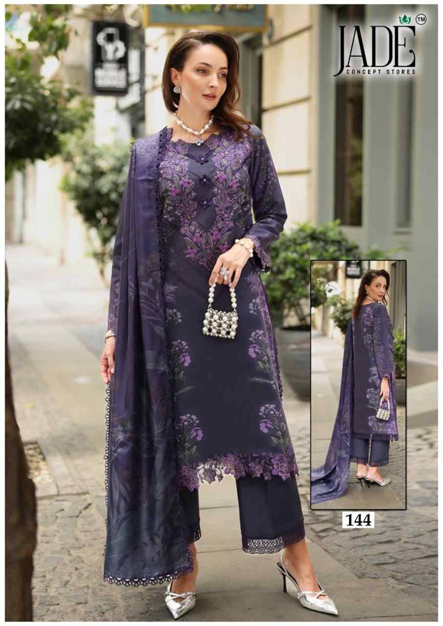 Chevron Vol-15 By Jade 141 To 146 Series Beautiful Festive Suits Colorful Stylish Fancy Casual Wear & Ethnic Wear Pure Cotton Embroidered Dresses At Wholesale Price