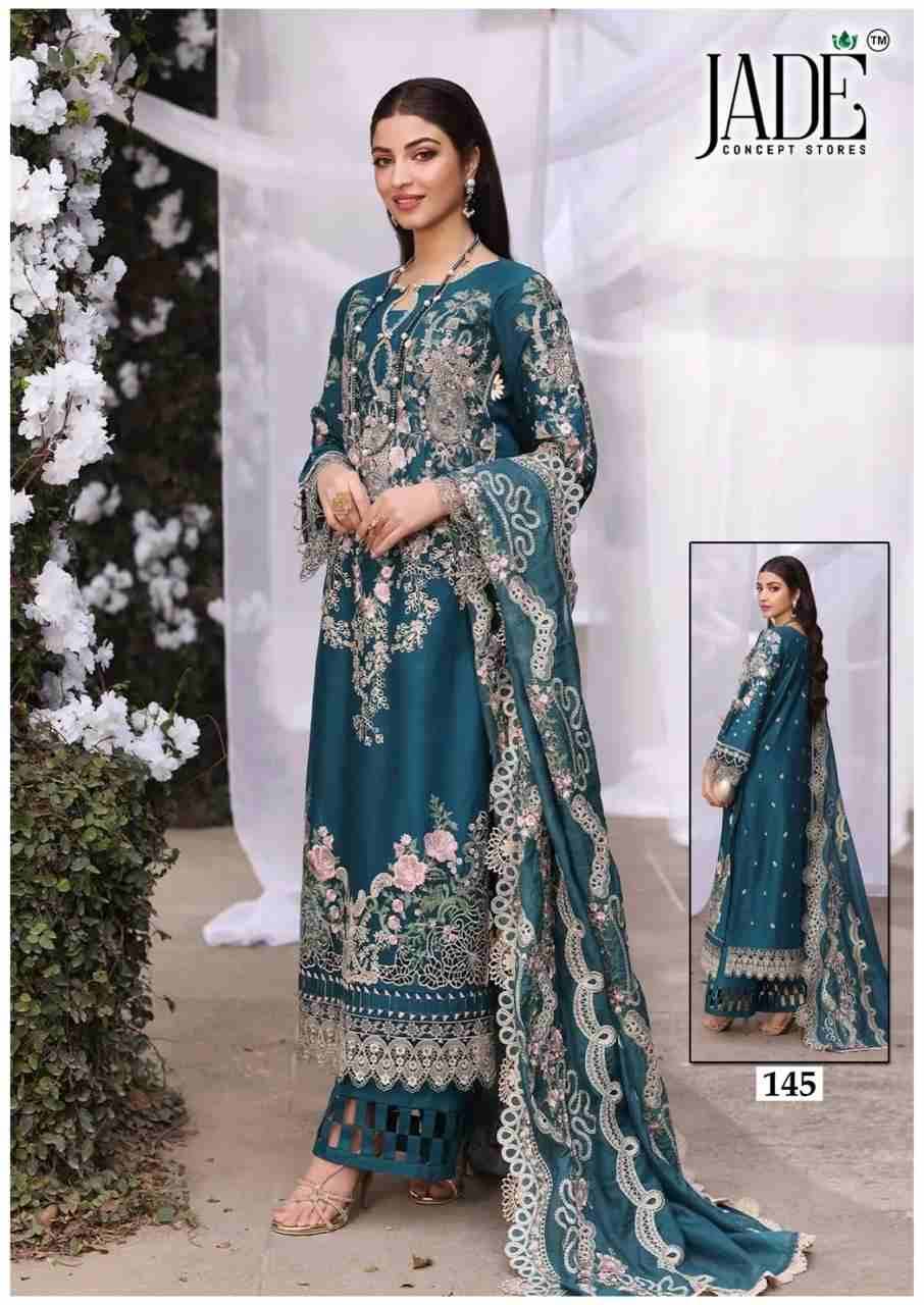 Chevron Vol-15 By Jade 141 To 146 Series Beautiful Festive Suits Colorful Stylish Fancy Casual Wear & Ethnic Wear Pure Cotton Embroidered Dresses At Wholesale Price