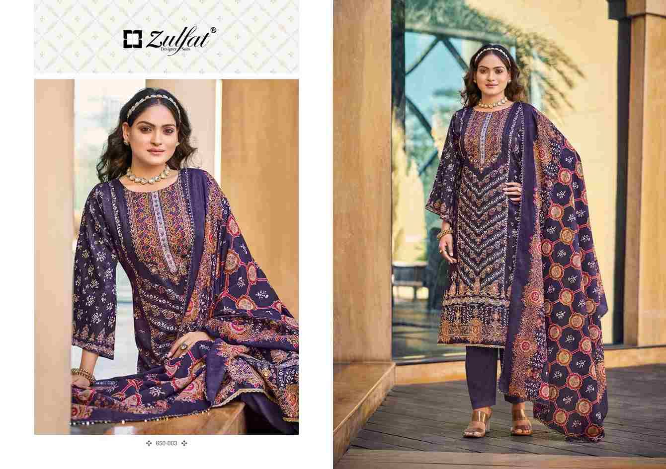 Sangini Vol-7 By Zulfat 650-001 To 650-006 Series Beautiful Festive Suits Stylish Fancy Colorful Casual Wear & Ethnic Wear Pure Jam Cotton Print Dresses At Wholesale Price