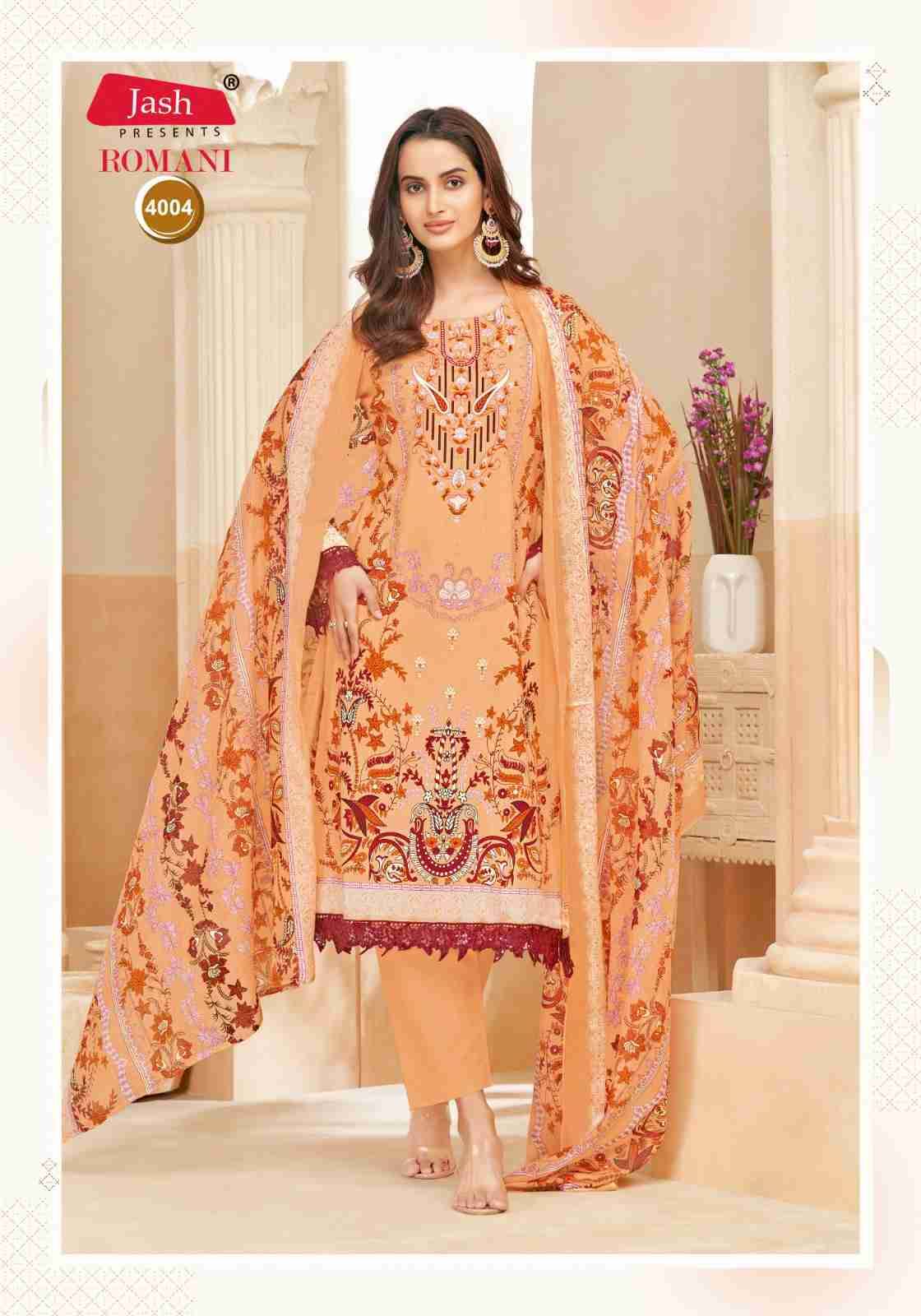 Romani Vol-4 By Jash 4001 To 4008 Series Beautiful Festive Suits Stylish Fancy Colorful Casual Wear & Ethnic Wear Cotton Print Dresses At Wholesale Price