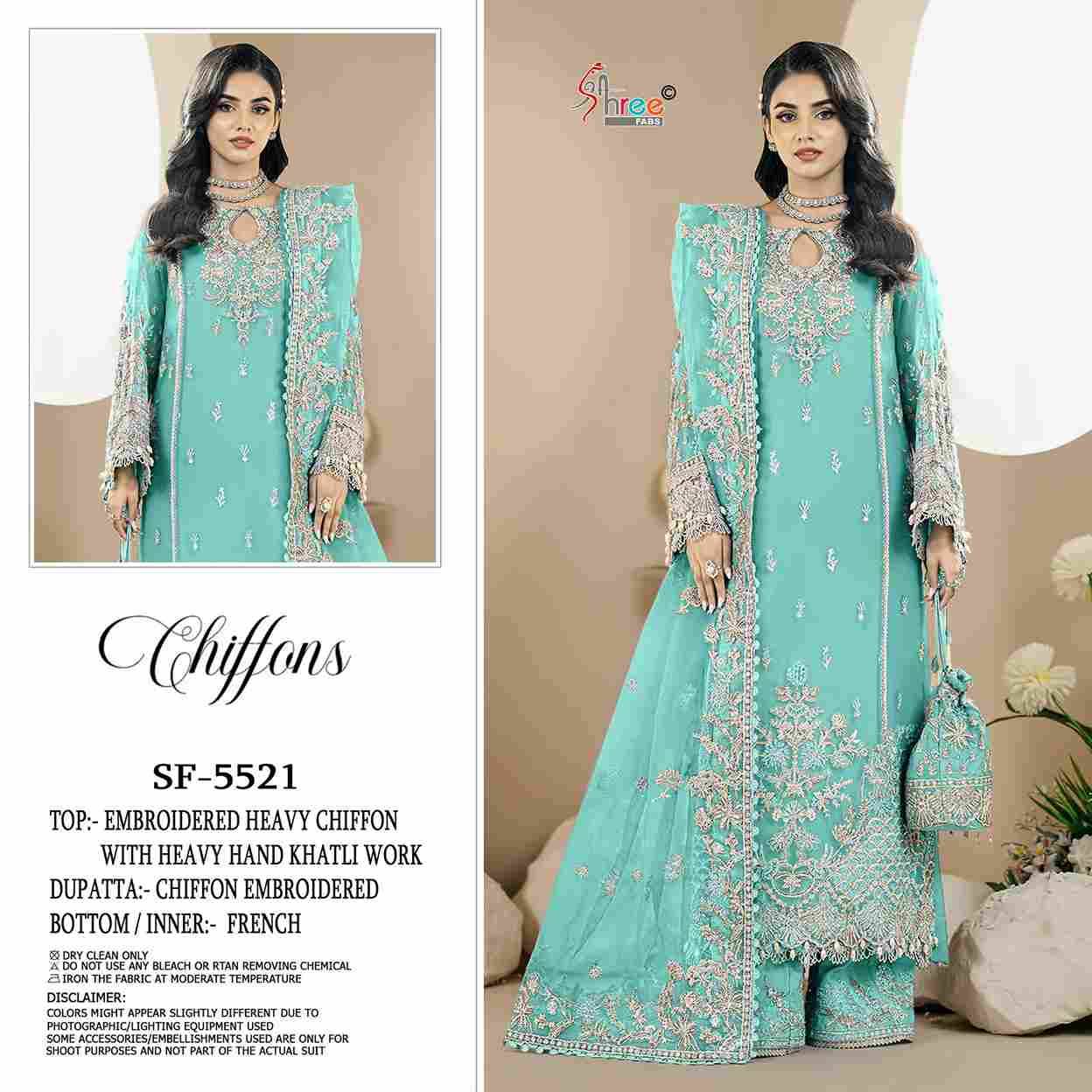 Shree Fabs Hit Design SF-5521 Colours By Shree Fabs SF-5521-A To SF-5521-D Series Beautiful Stylish Pakistani Suits Fancy Colorful Casual Wear & Ethnic Wear & Ready To Wear Chiffon Embroidery Dresses At Wholesale Price