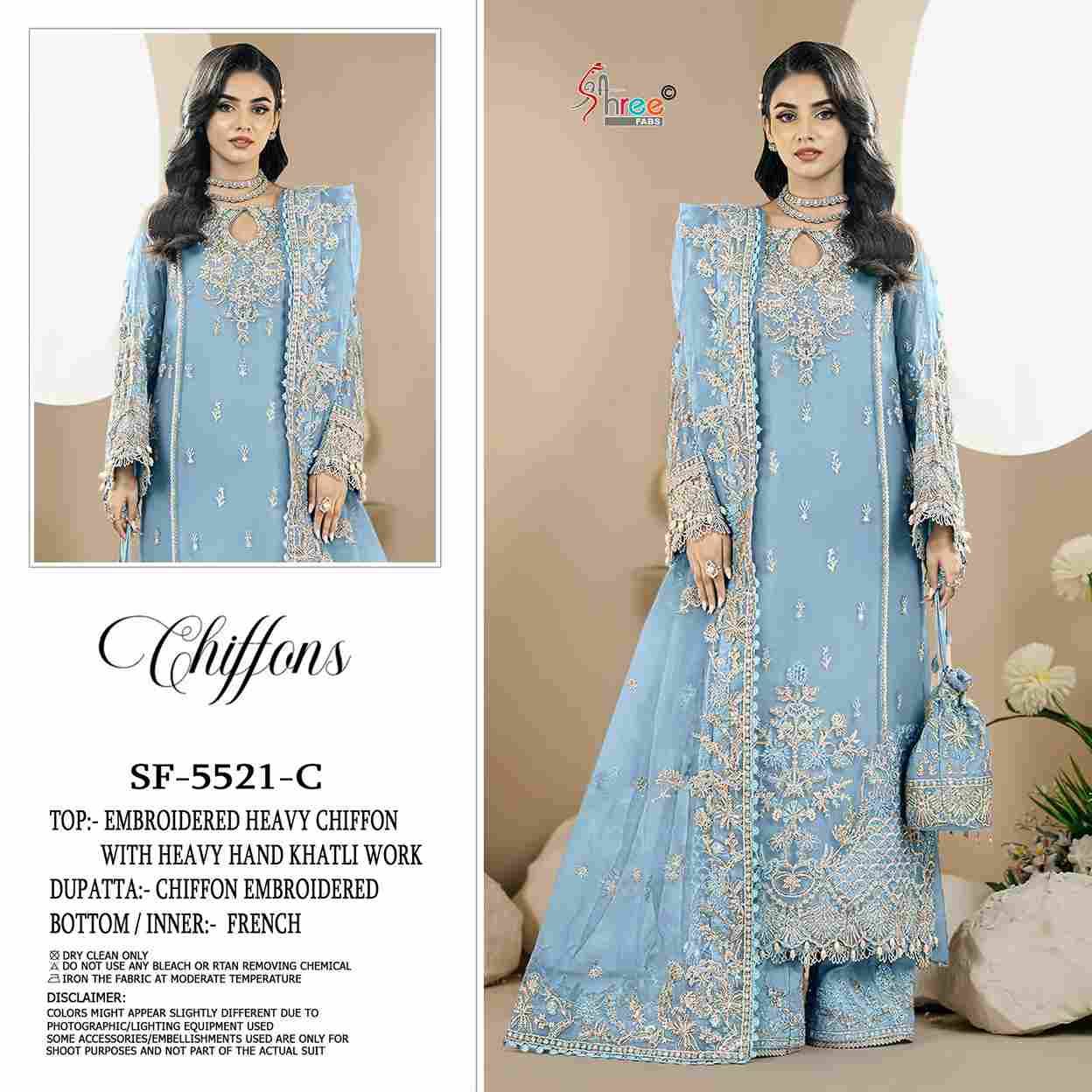 Shree Fabs Hit Design SF-5521 Colours By Shree Fabs SF-5521-A To SF-5521-D Series Beautiful Stylish Pakistani Suits Fancy Colorful Casual Wear & Ethnic Wear & Ready To Wear Chiffon Embroidery Dresses At Wholesale Price