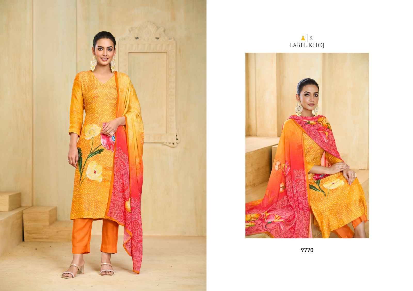 Bahaar By Label Khoj 9769 To 9772 Series Beautiful Festive Suits Stylish Fancy Colorful Casual Wear & Ethnic Wear Pure Muslin Print Dresses At Wholesale Price