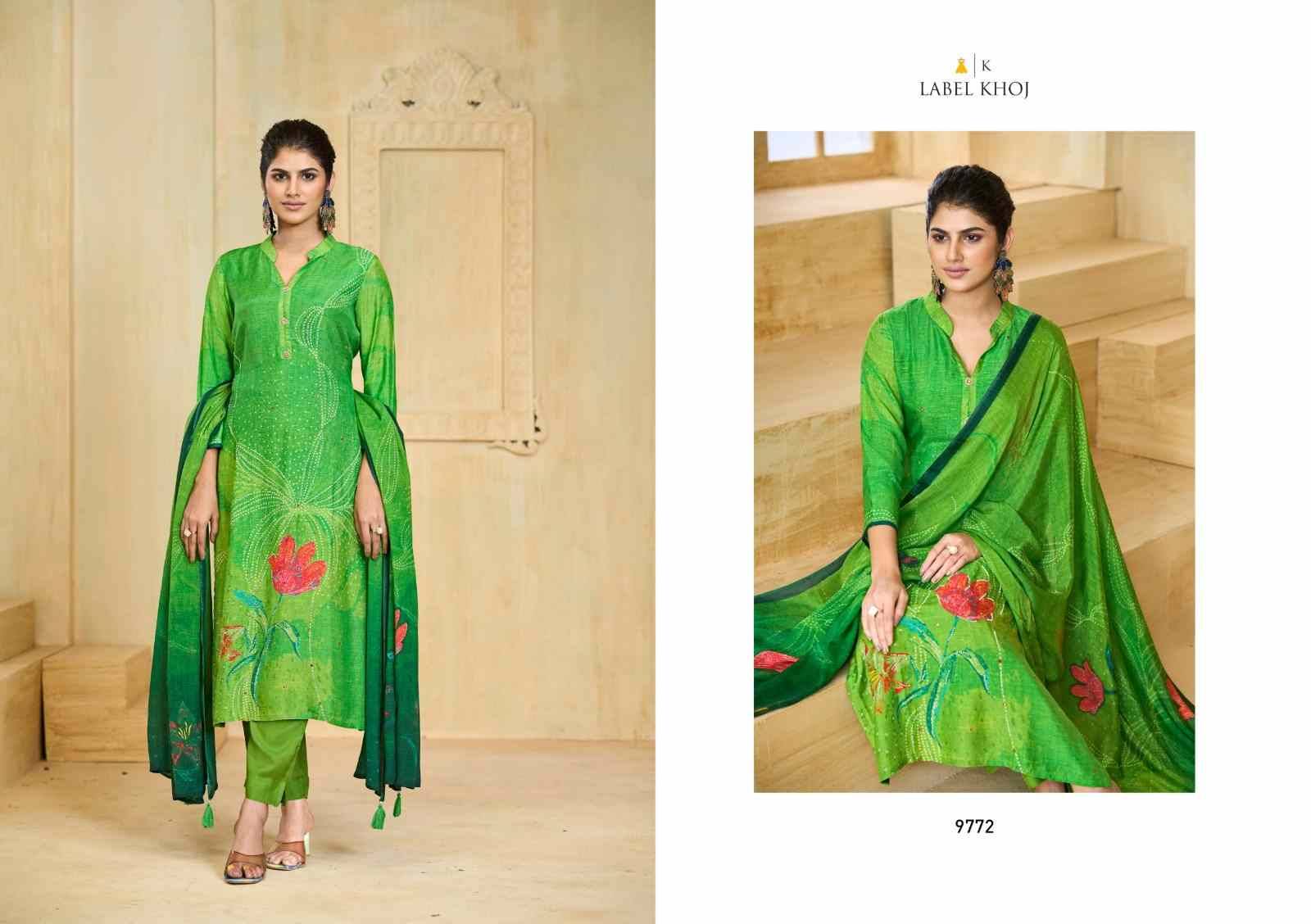 Bahaar By Label Khoj 9769 To 9772 Series Beautiful Festive Suits Stylish Fancy Colorful Casual Wear & Ethnic Wear Pure Muslin Print Dresses At Wholesale Price