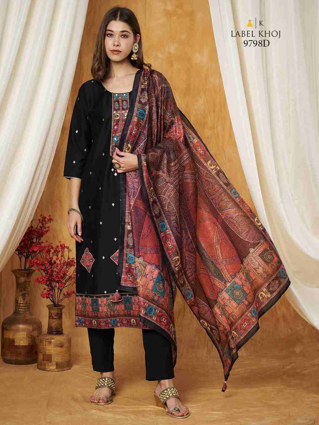 Label Khoj 9798 Colours By Label Khoj 9798-A To 9798-D Series Beautiful Festive Suits Stylish Fancy Colorful Casual Wear & Ethnic Wear Silk Dresses At Wholesale Price