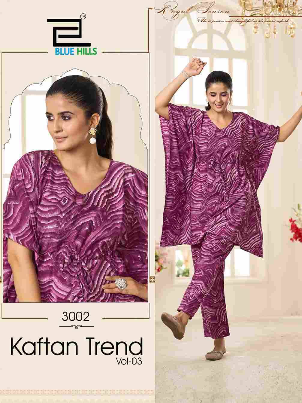 Kaftan Trend Vol-3 By Blue Hills 3001 To 3003 Series Designer Stylish Fancy Colorful Beautiful Party Wear & Ethnic Wear Collection Heavy Crepe Kaftan At Wholesale Price