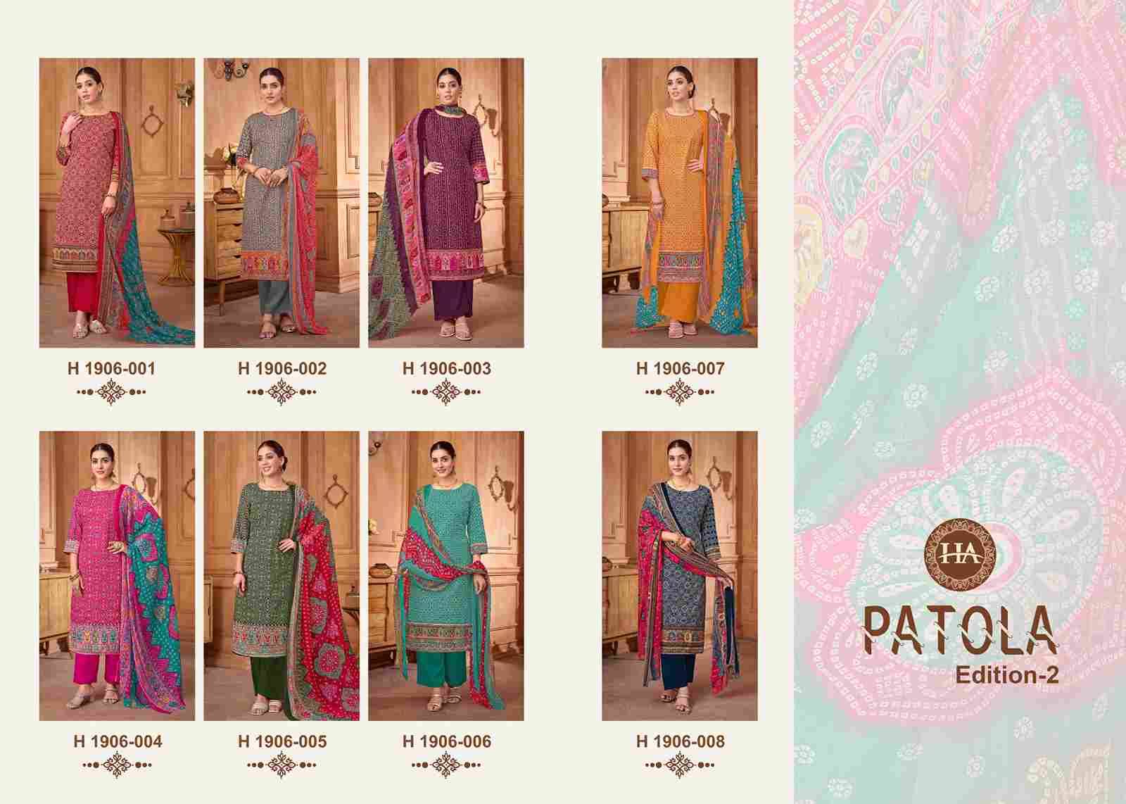 Patola Vol-2 By Harshit Fashion Hub 1906-001 To 1906-008 Series Beautiful Festive Suits Stylish Fancy Colorful Casual Wear & Ethnic Wear Pure Cotton Dresses At Wholesale Price