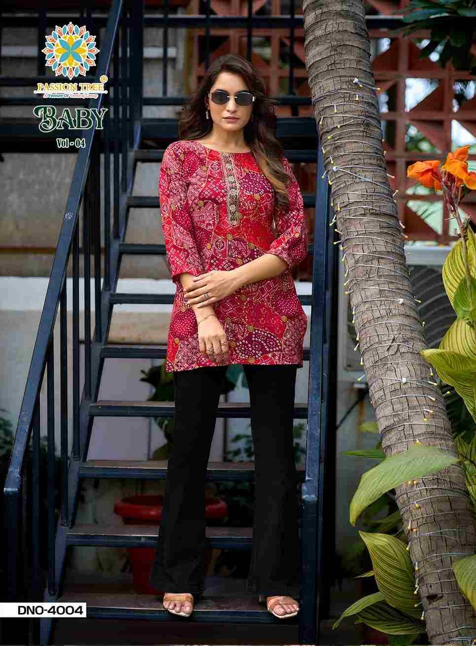 Baby Vol-4 By Passion Tree 4001 To 4011 Series Beautiful Stylish Fancy Colorful Casual Wear & Ethnic Wear Heavy Rayon Slub Tops At Wholesale Price