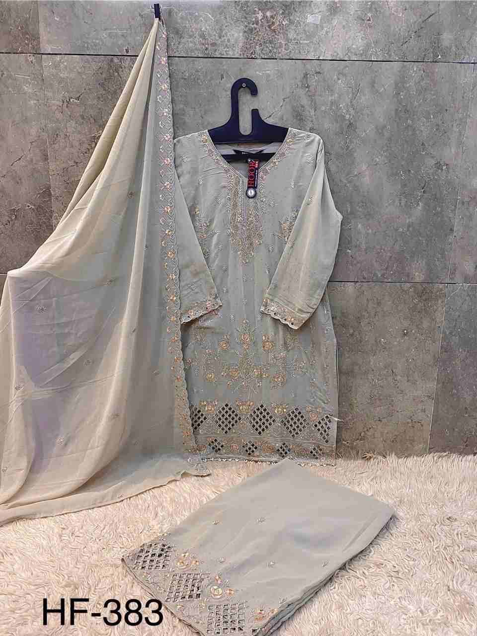 Hoor Tex Hit Design HF-383 Colours By Hoor Tex HF-383-A To HF-383-D Series Designer Festive Pakistani Suits Collection Beautiful Stylish Fancy Colorful Party Wear & Occasional Wear Heavy Georgette With Embroidered Dresses At Wholesale Price