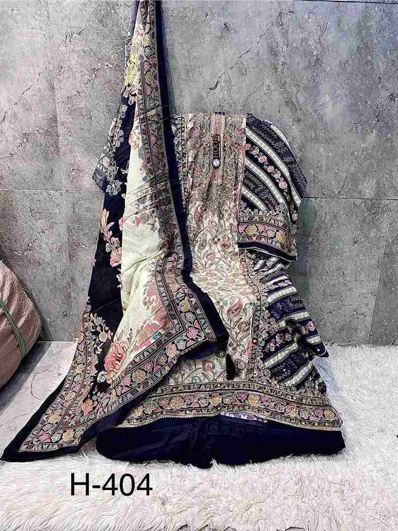 Hoor Tex Hit Design H-404 Colours By Hoor Tex H-404-A To H-404-F Series Designer Pakistani Suits Collection Beautiful Stylish Fancy Colorful Party Wear & Occasional Wear Heavy Muslin With Embroidered Dresses At Wholesale Price
