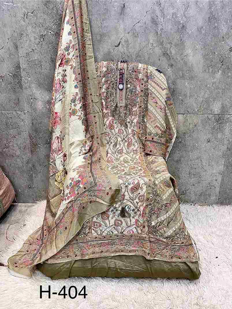Hoor Tex Hit Design H-404 Colours By Hoor Tex H-404-A To H-404-F Series Designer Pakistani Suits Collection Beautiful Stylish Fancy Colorful Party Wear & Occasional Wear Heavy Muslin With Embroidered Dresses At Wholesale Price