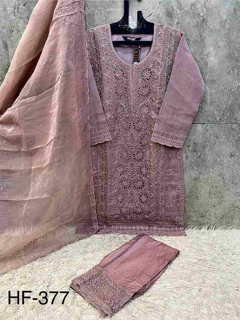 Hoor Tex Hit Design HF-377 Colours By Hoor Tex HF-377-A To HF-377-D Series Designer Festive Pakistani Suits Collection Beautiful Stylish Fancy Colorful Party Wear & Occasional Wear Heavy Slub With Embroidered Dresses At Wholesale Price