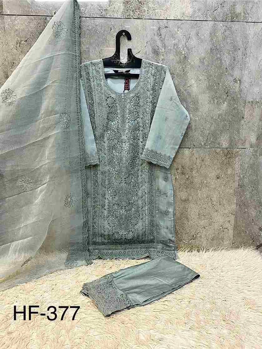 Hoor Tex Hit Design HF-377 Colours By Hoor Tex HF-377-A To HF-377-D Series Designer Festive Pakistani Suits Collection Beautiful Stylish Fancy Colorful Party Wear & Occasional Wear Heavy Slub With Embroidered Dresses At Wholesale Price