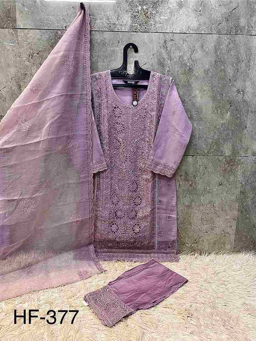 Hoor Tex Hit Design HF-377 Colours By Hoor Tex HF-377-A To HF-377-D Series Designer Festive Pakistani Suits Collection Beautiful Stylish Fancy Colorful Party Wear & Occasional Wear Heavy Slub With Embroidered Dresses At Wholesale Price