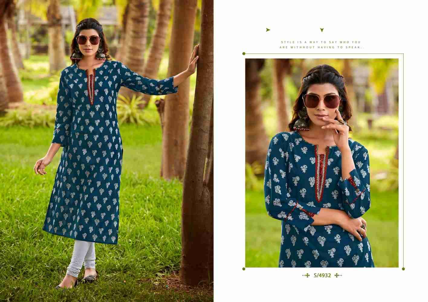 Kangana By SBS 4931 To 4934 Series Designer Collection Beautiful Stylish Fancy Colorful Party Wear & Occasional Wear Cambric Cotton Print Kurtis At Wholesale Price