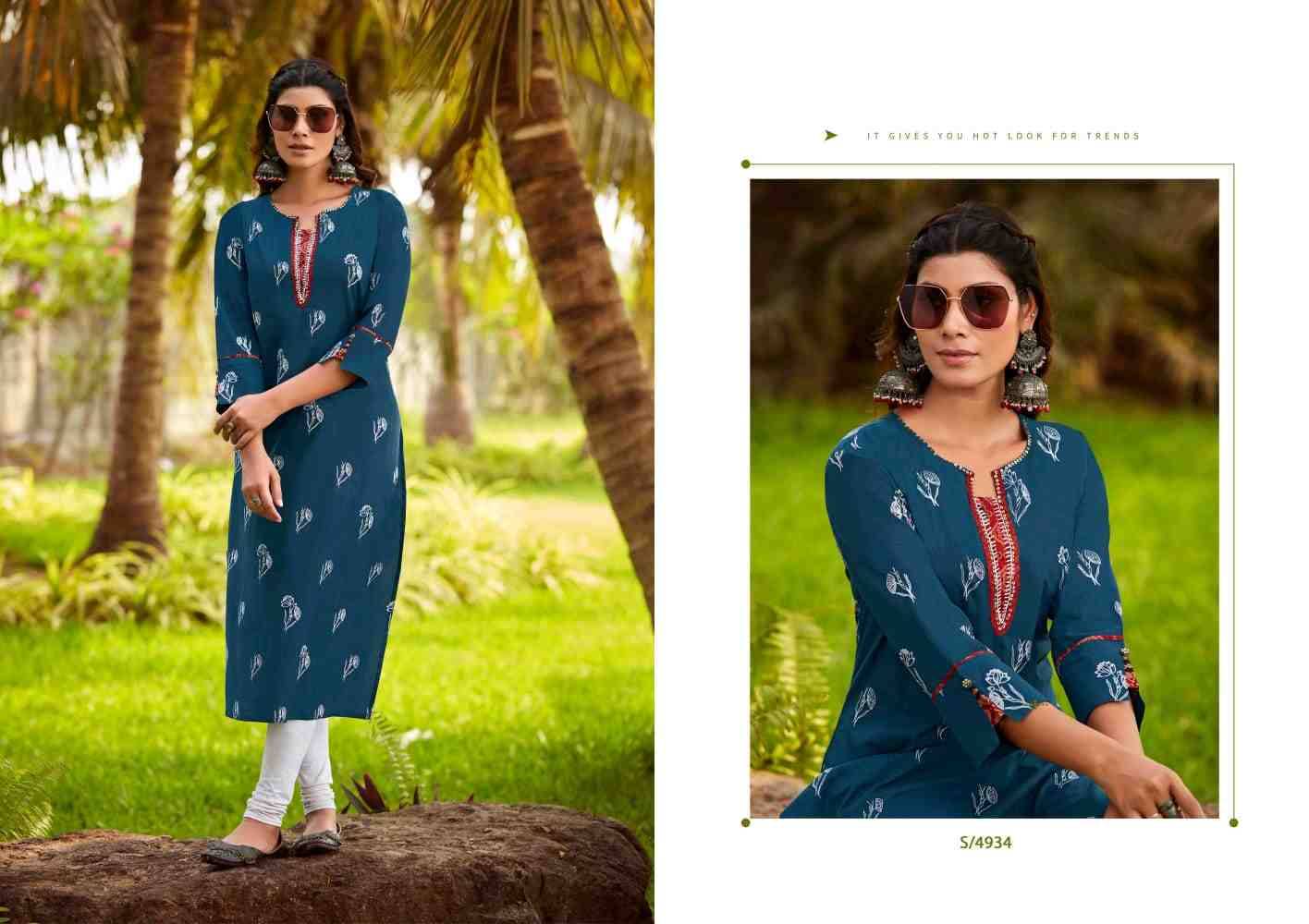 Kangana By SBS 4931 To 4934 Series Designer Collection Beautiful Stylish Fancy Colorful Party Wear & Occasional Wear Cambric Cotton Print Kurtis At Wholesale Price