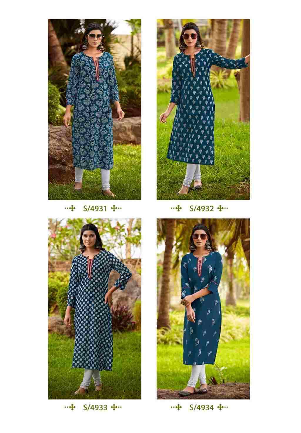 Kangana By SBS 4931 To 4934 Series Designer Collection Beautiful Stylish Fancy Colorful Party Wear & Occasional Wear Cambric Cotton Print Kurtis At Wholesale Price