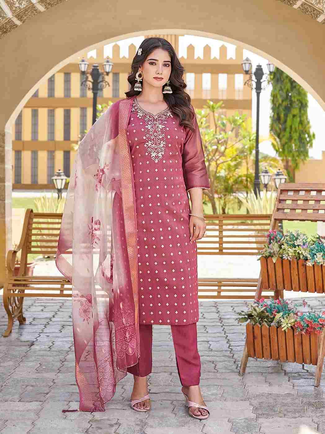 Charlie By Aanchi 01 To 04 Series Beautiful Suits Colorful Stylish Fancy Casual Wear & Ethnic Wear Pure Shimmer Jacquard Dresses At Wholesale Price