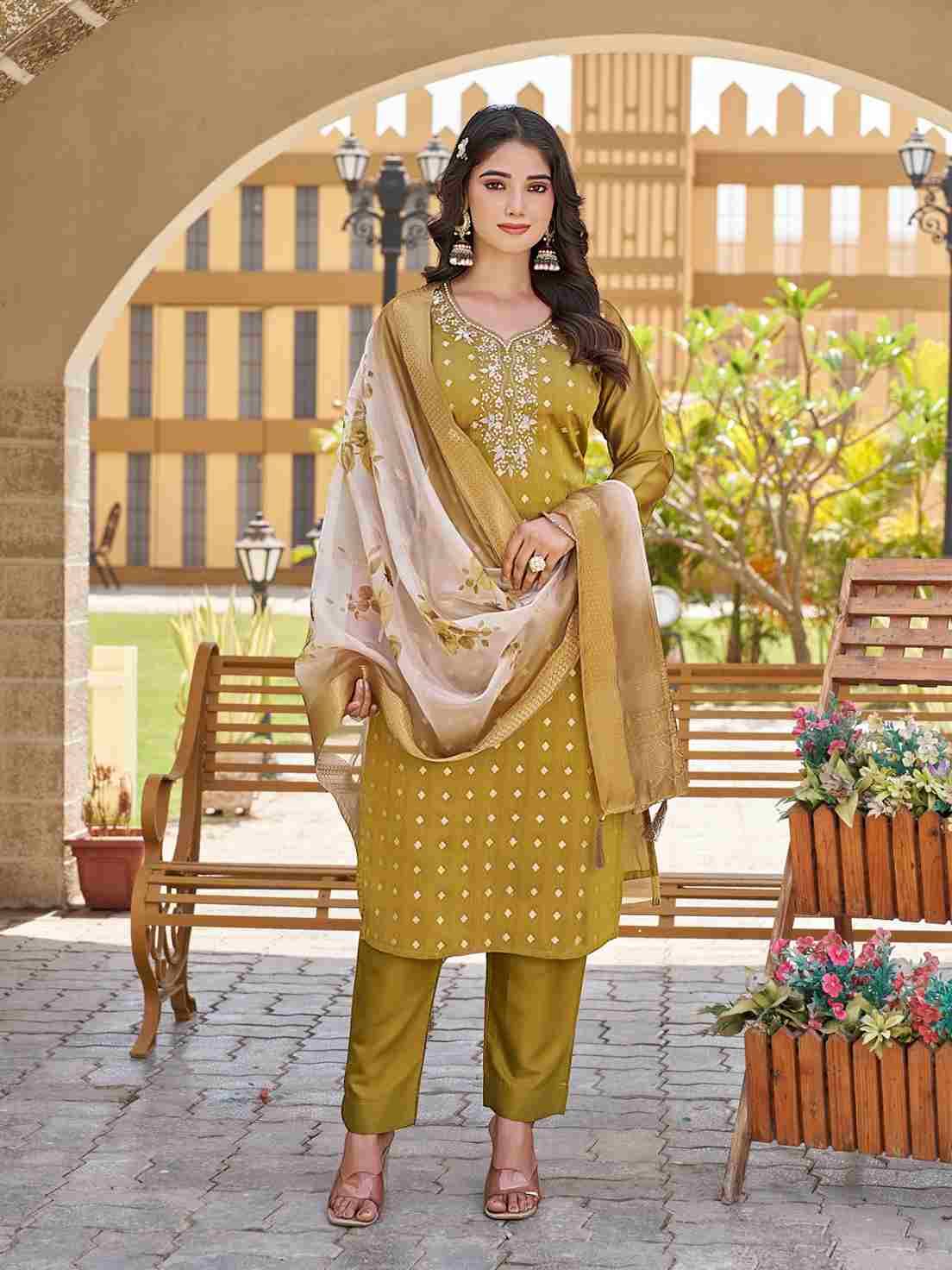 Charlie By Aanchi 01 To 04 Series Beautiful Suits Colorful Stylish Fancy Casual Wear & Ethnic Wear Pure Shimmer Jacquard Dresses At Wholesale Price
