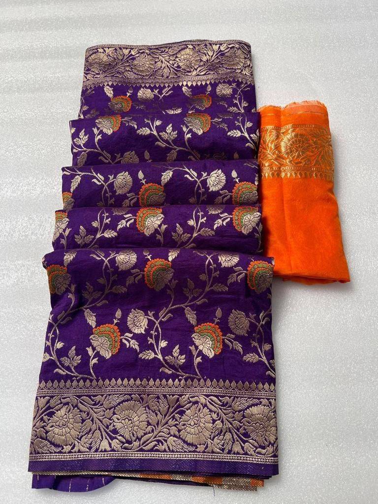 Sb-59 By Fashid Wholesale 01 To 06 Series Indian Traditional Wear Collection Beautiful Stylish Fancy Colorful Party Wear & Occasional Wear Pure Soft Khadi Georgette Silk Sarees At Wholesale Price