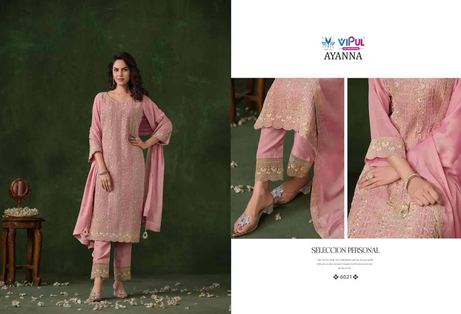Ayanna By Vipul Fashion 6021 To 6026 Series Designer Festive Suits Beautiful Fancy Stylish Colorful Party Wear & Occasional Wear Silk Georgette Dresses At Wholesale Price