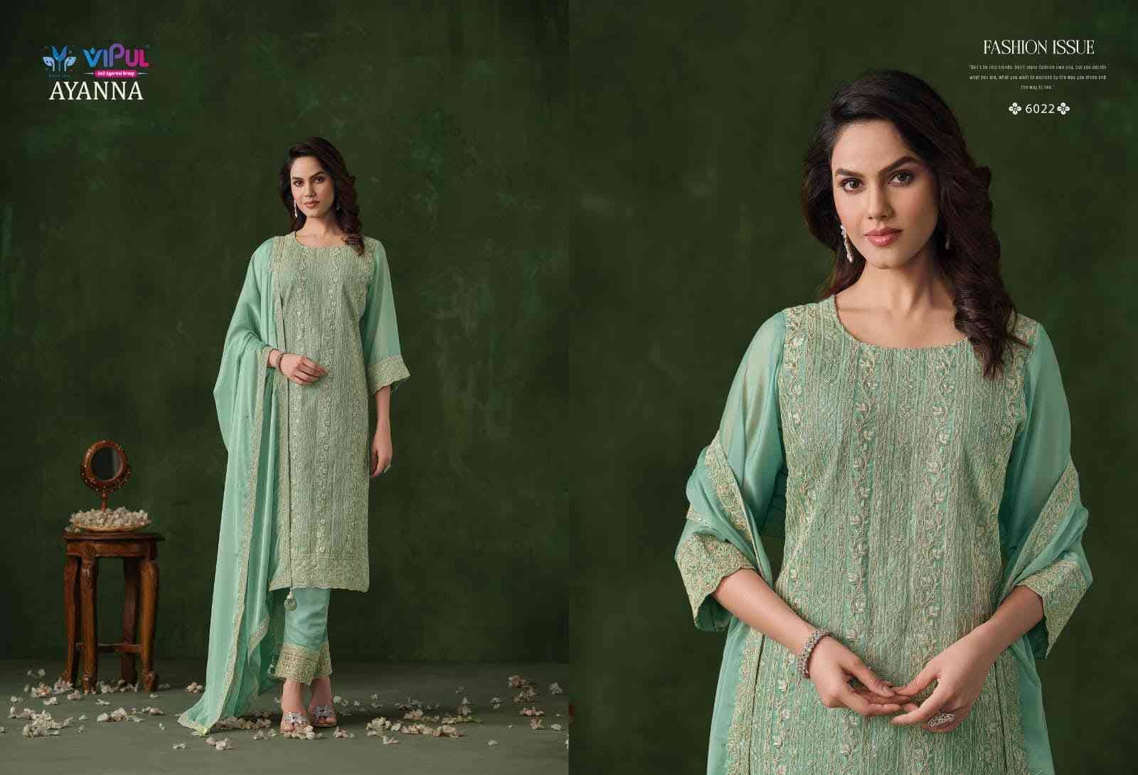 Ayanna By Vipul Fashion 6021 To 6026 Series Designer Festive Suits Beautiful Fancy Stylish Colorful Party Wear & Occasional Wear Silk Georgette Dresses At Wholesale Price