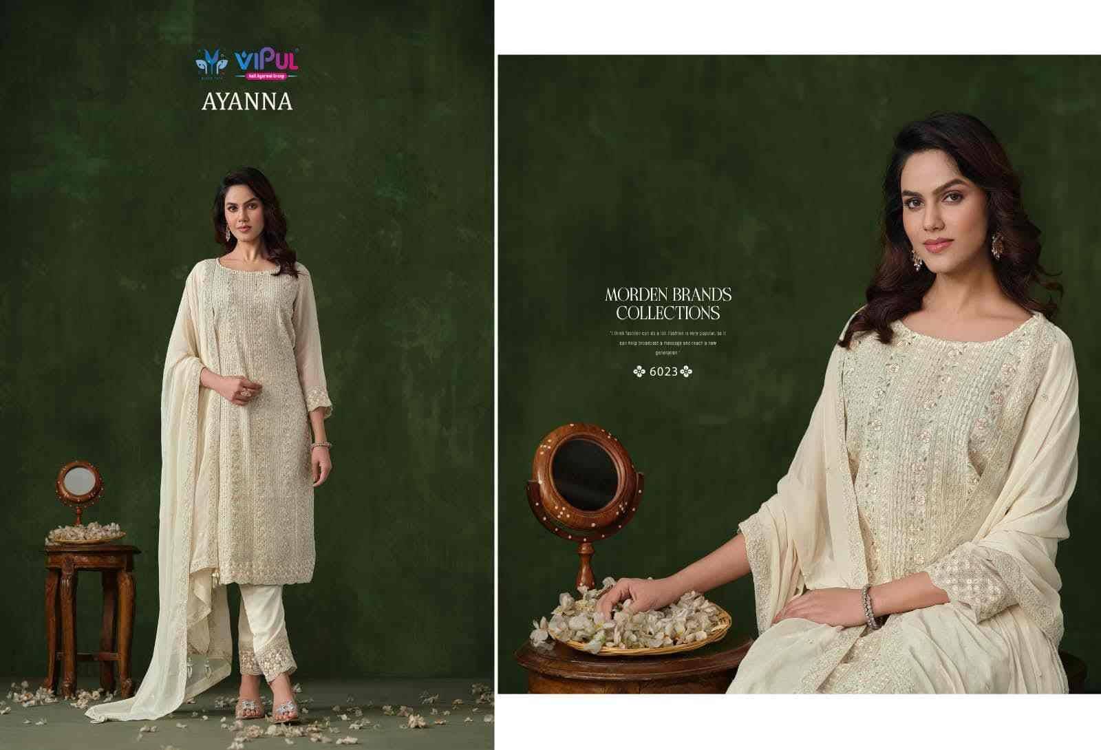 Ayanna By Vipul Fashion 6021 To 6026 Series Designer Festive Suits Beautiful Fancy Stylish Colorful Party Wear & Occasional Wear Silk Georgette Dresses At Wholesale Price