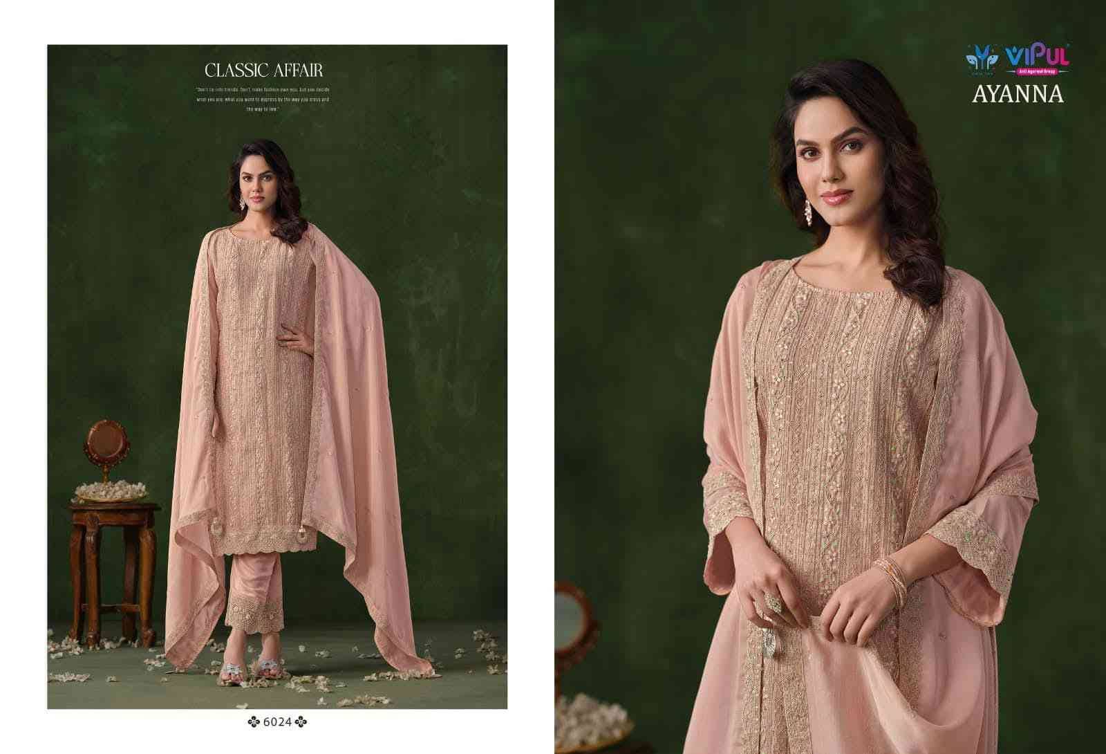 Ayanna By Vipul Fashion 6021 To 6026 Series Designer Festive Suits Beautiful Fancy Stylish Colorful Party Wear & Occasional Wear Silk Georgette Dresses At Wholesale Price