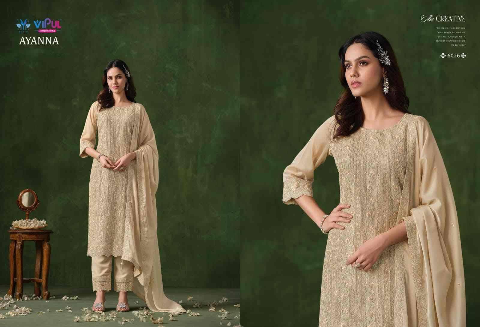Ayanna By Vipul Fashion 6021 To 6026 Series Designer Festive Suits Beautiful Fancy Stylish Colorful Party Wear & Occasional Wear Silk Georgette Dresses At Wholesale Price