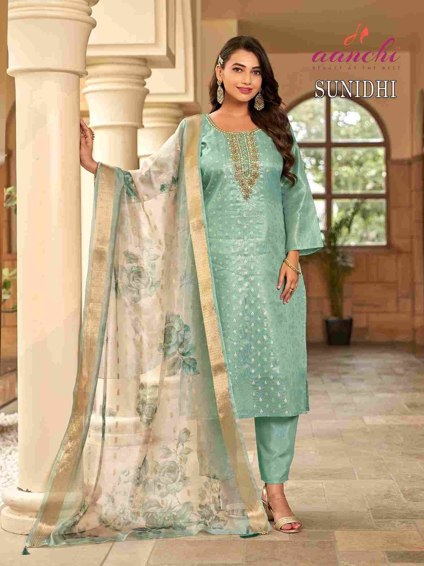 Sunidhi By Aanchi 01 To 04 Series Beautiful Suits Colorful Stylish Fancy Casual Wear & Ethnic Wear Pure Jacquard Dresses At Wholesale Price
