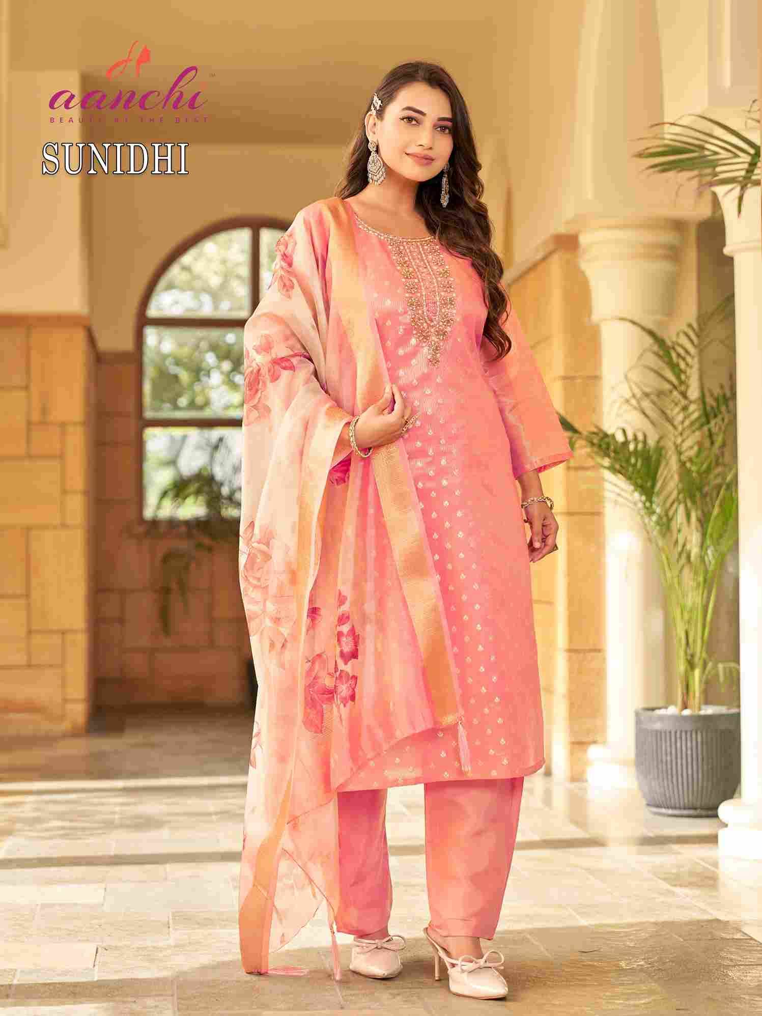 Sunidhi By Aanchi 01 To 04 Series Beautiful Suits Colorful Stylish Fancy Casual Wear & Ethnic Wear Pure Jacquard Dresses At Wholesale Price