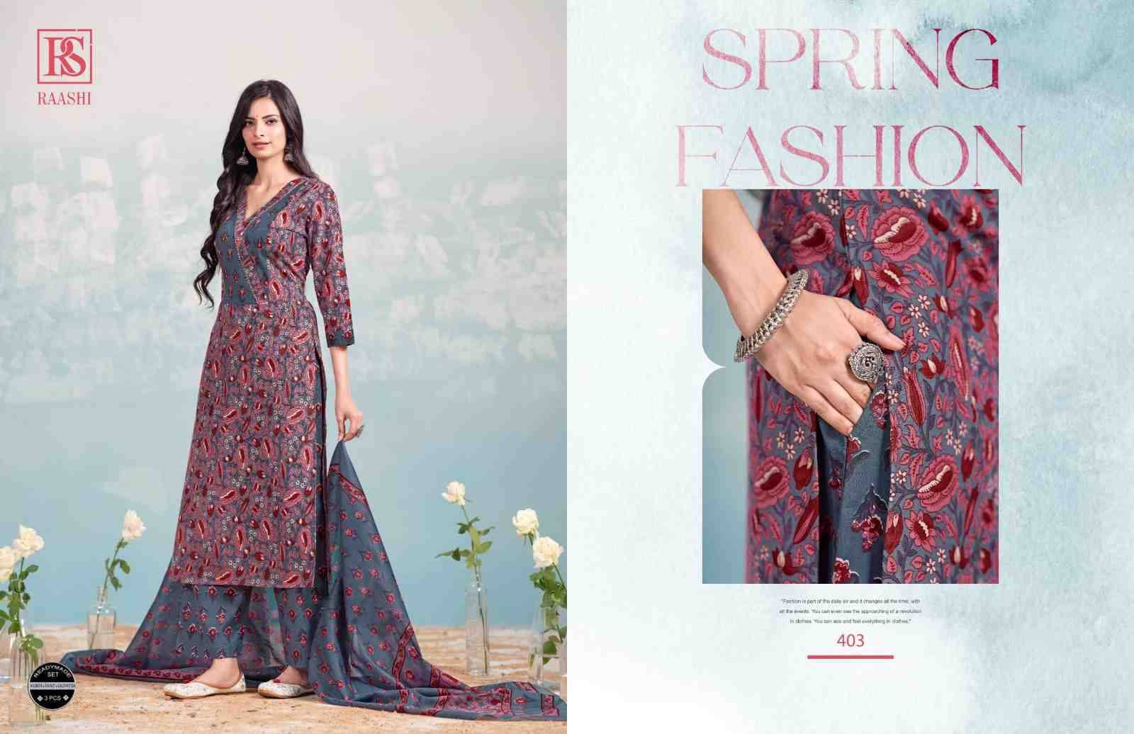 Raashi By Rangi Sangi 401 To 406 Series Beautiful Festive Suits Stylish Fancy Colorful Casual Wear & Ethnic Wear Pure Cotton Dresses At Wholesale Price