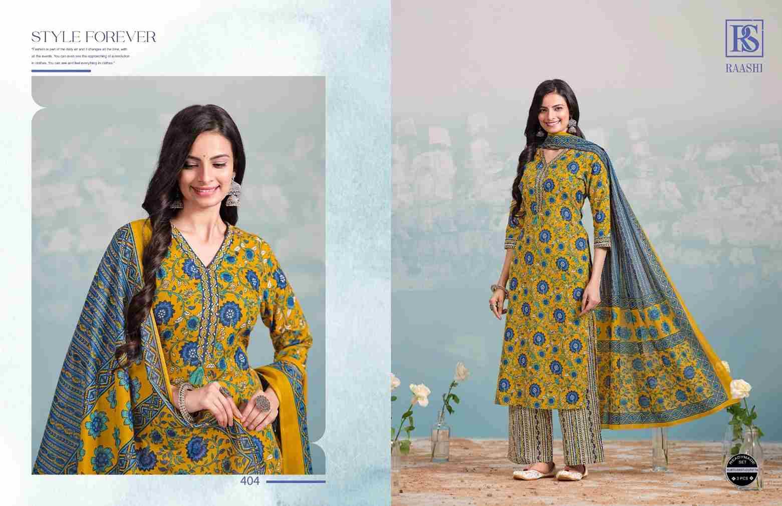 Raashi By Rangi Sangi 401 To 406 Series Beautiful Festive Suits Stylish Fancy Colorful Casual Wear & Ethnic Wear Pure Cotton Dresses At Wholesale Price